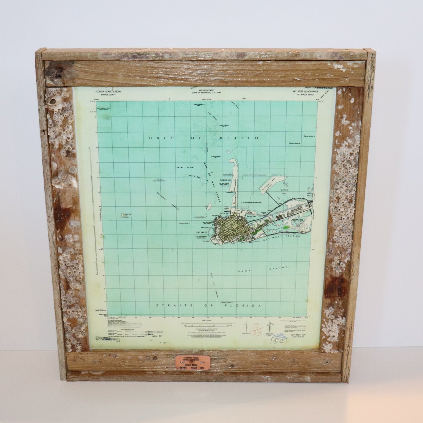 United States Department of Interior Geological Survey Map 1971 in Lobster Trap Frame