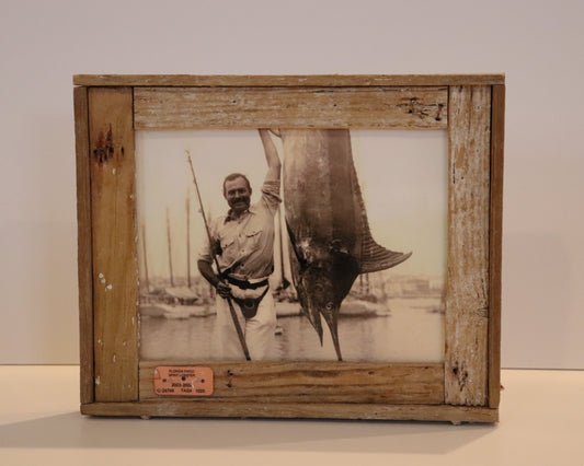 Hemingway and his Catch of the Day (Marlin) in Lobster Trap Frame