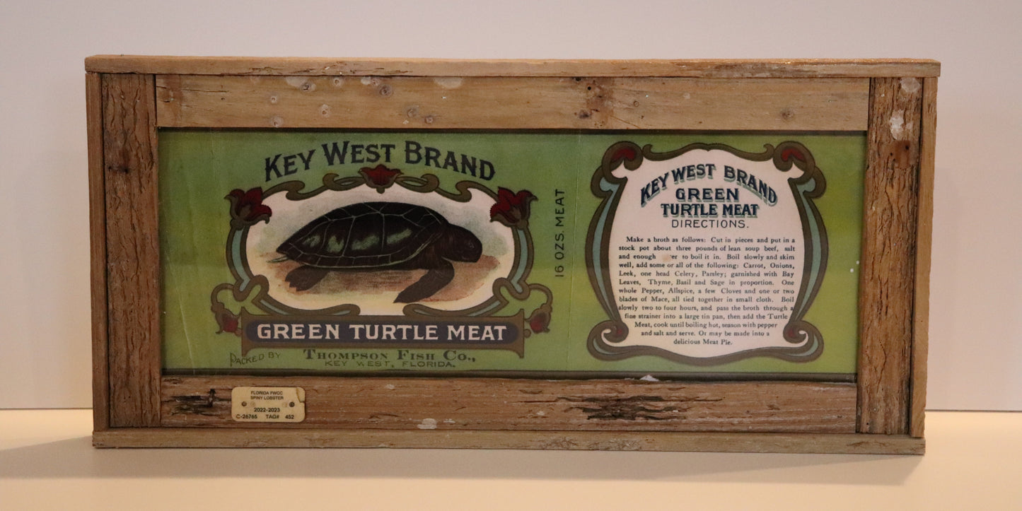 Turtle Meat Poster with Directions in Lobster Trap Frame