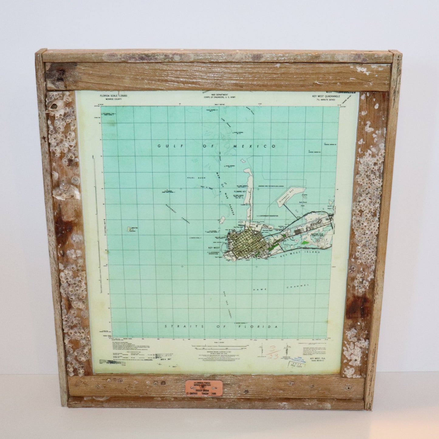 United States Department of Interior Geological Survey Map 1971 in Lobster Trap Frame