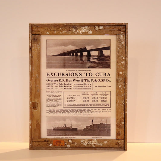 Excursions to Cuba Advertisement in Lobster Trap Frame