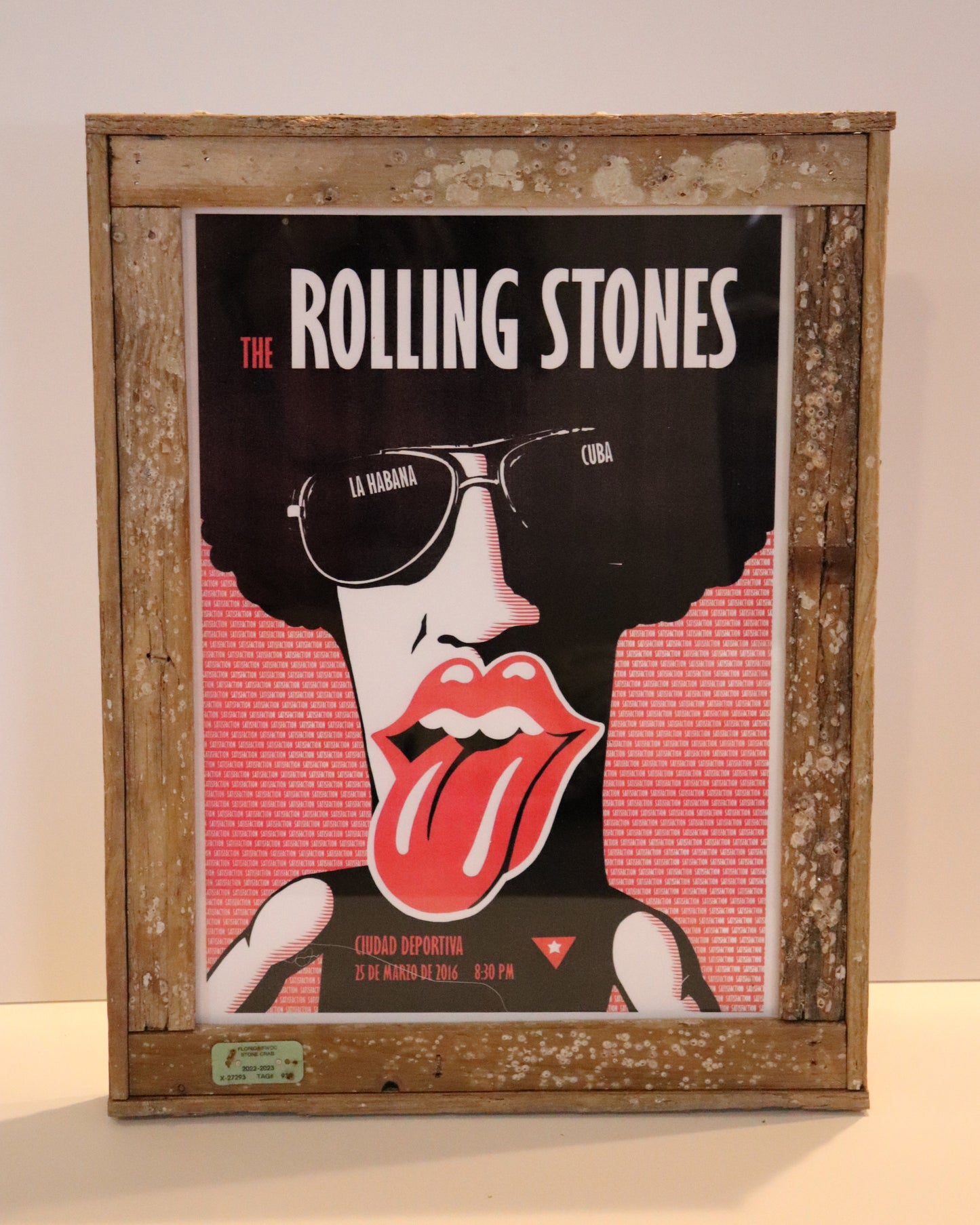 Rolling Stones Concert Poster “Havana Moon Concert” Lips in Lobster Trap Frame