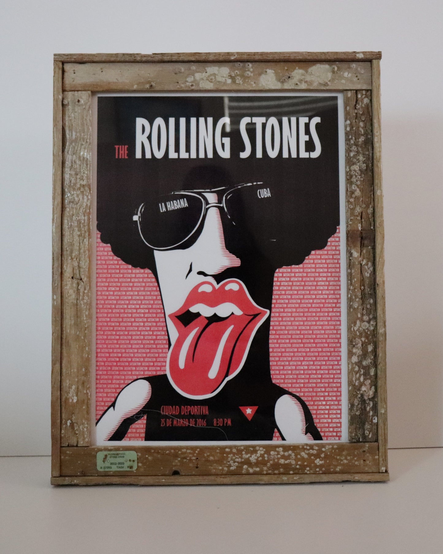 Rolling Stones Concert Poster “Havana Moon Concert” Lips in Lobster Trap Frame