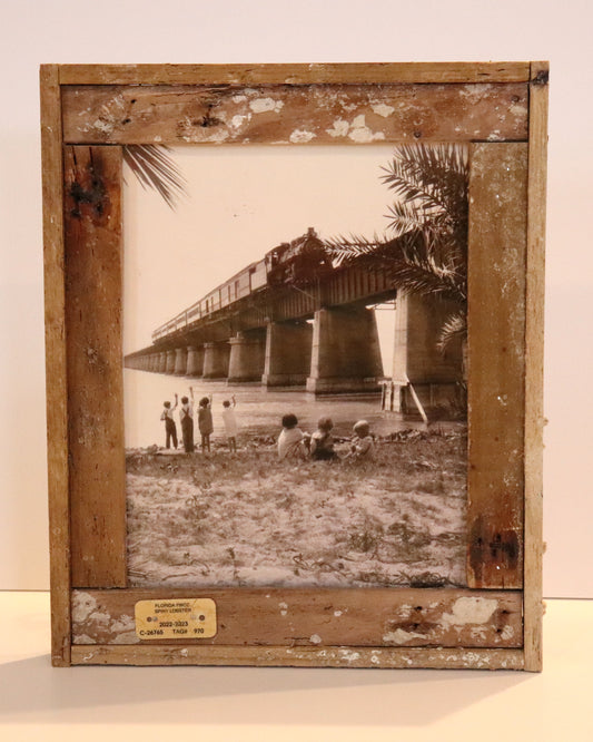 Children Waiving on Pigeon Key in Lobster Trap Frame