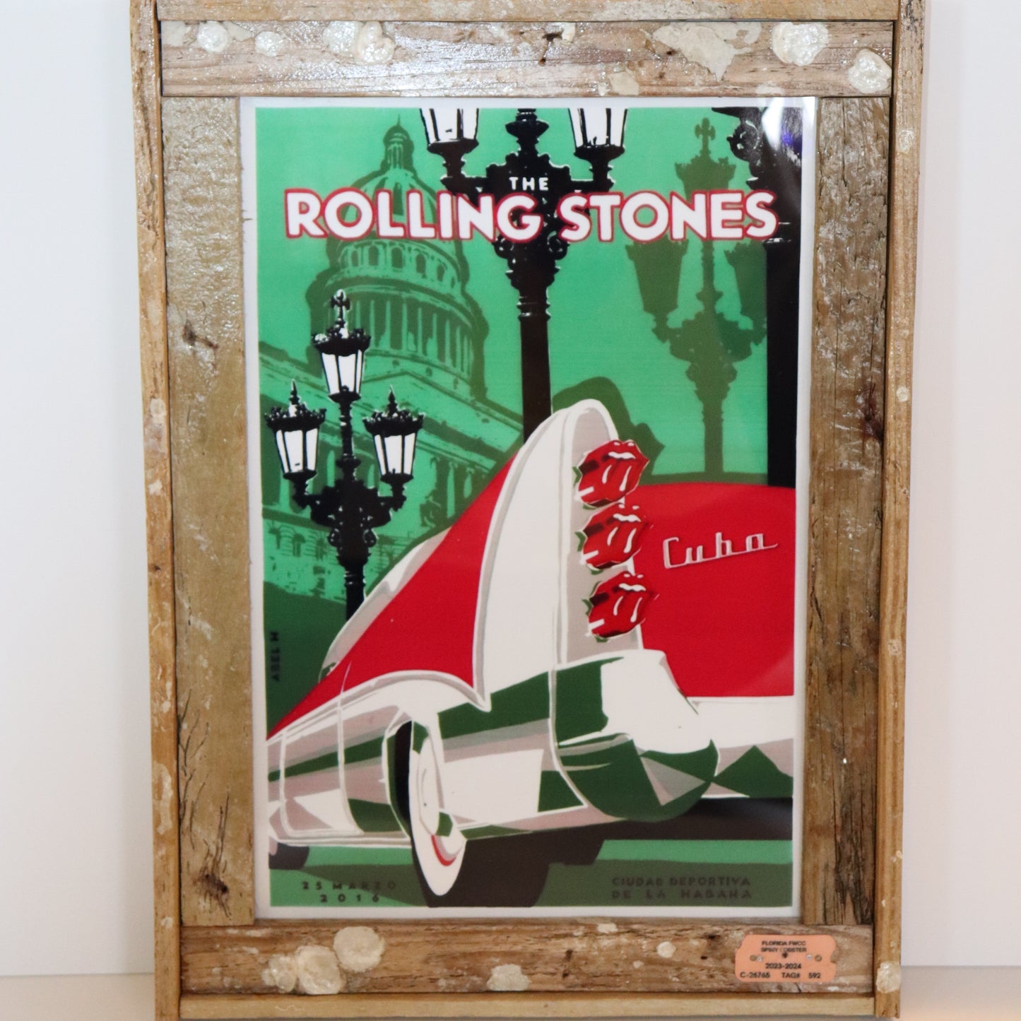 Rolling Stones Concert Poster “Havana Moon Concert” Car in Lobster Trap Frame