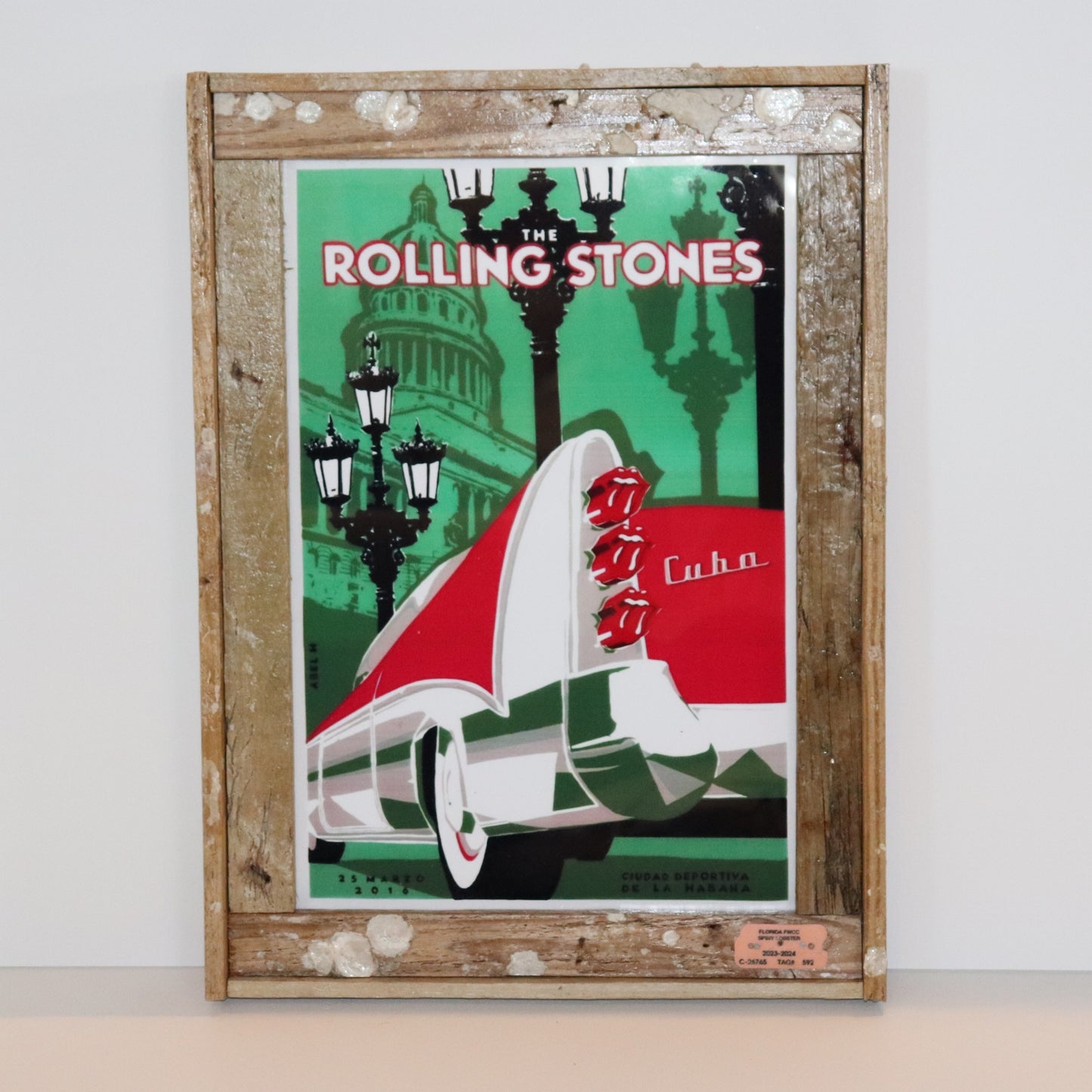 Rolling Stones Concert Poster “Havana Moon Concert” Car in Lobster Trap Frame